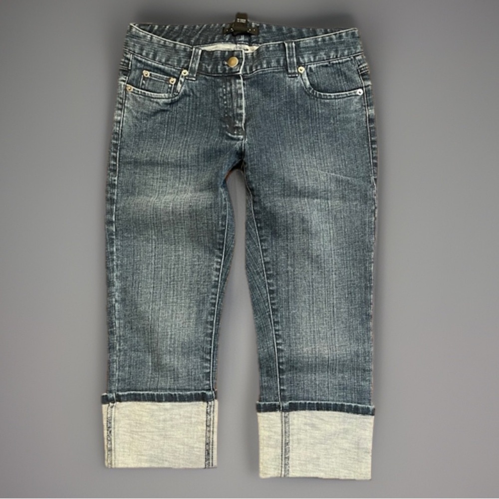Laundry by Shelli Segal Crop Capri Jeans sz 2- 20L 28W 7.5 Rise Stretch …